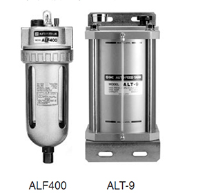 SMC self-contained lubricator tank ALF400, ALF900, ALT-5, ALT-9 overall dimensions sample parameter selection manual