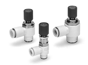 SMC Speed ​​Control Valve with Residual Pressure Release and Quick Connector AS23, AS22, AS42 Dimensions Sample Parameter Selection Manual