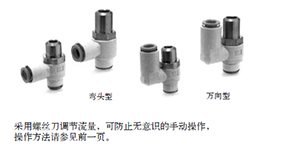 SMC straight-through speed control valve with screwdriver adjustment with quick-change connector AS221, AS101 Dimensions Sample Parameter Selection Manual