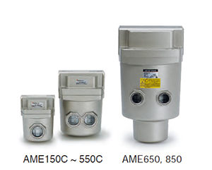 SMC ultra-fine oil mist separator AME150C-550C, AME650-850 overall dimensions sample parameter selection manual