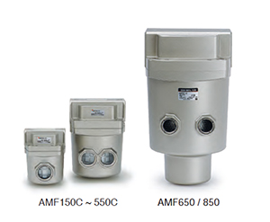 SMC deodorizing filter AMF150C-350C, AMF450C-550C, AMF650-850 overall dimensions sample parameter selection manual