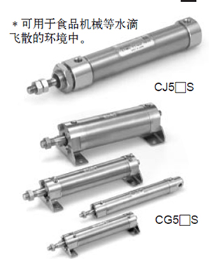 smc stainless steel cylinder CJ5S10, CJ5S16 overall dimensions sample parameter selection manual