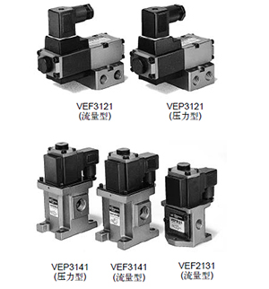 SMC electro-pneumatic proportional valve VEF, VEP overall dimensions sample parameter selection manual