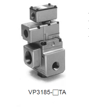 SMC 3通先导式电磁阀/弹性密封VP3000外形尺寸样本参数选型手册