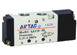 AirTAC 4A100 five-port two-position, five-port three-position air control valve outline dimensions sample parameter selection manual