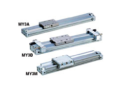 SMC mechanical joint rodless cylinder MY3A, MY3B, MY3M overall dimensions sample parameter selection manual