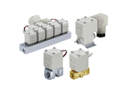 SMC direct-acting 2-way solenoid valve VX21, VX22, VX23 overall dimensions sample parameter selection manual