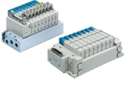 SMC 5-way solenoid valve card combination SY3000, SY5000, SY7000 outline dimensions sample parameter selection manual