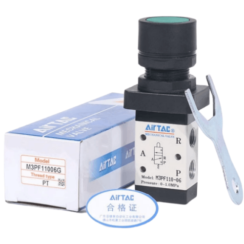 Flat head button type mechanical valve M3PF21008RG