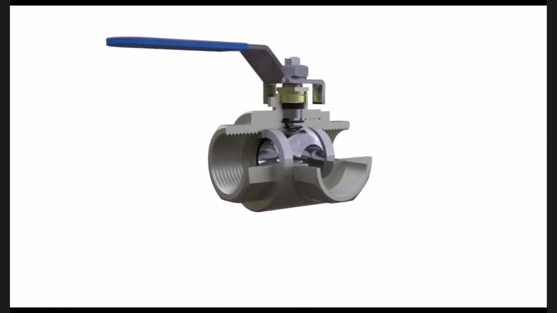 3D animation to understand the structure and principle of the three-way ball valve, one can serve three purposes