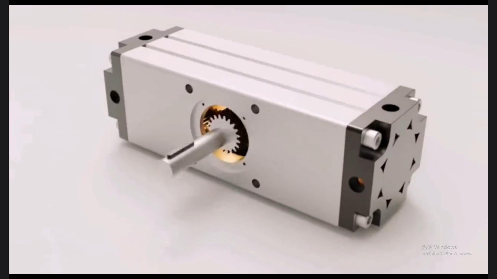 3D animation display of the operating principle of pneumatic actuator