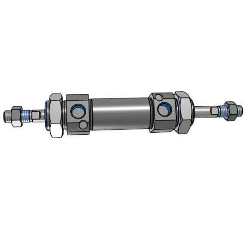 Double outlet mini cylinder with buffer MFCD40X80S