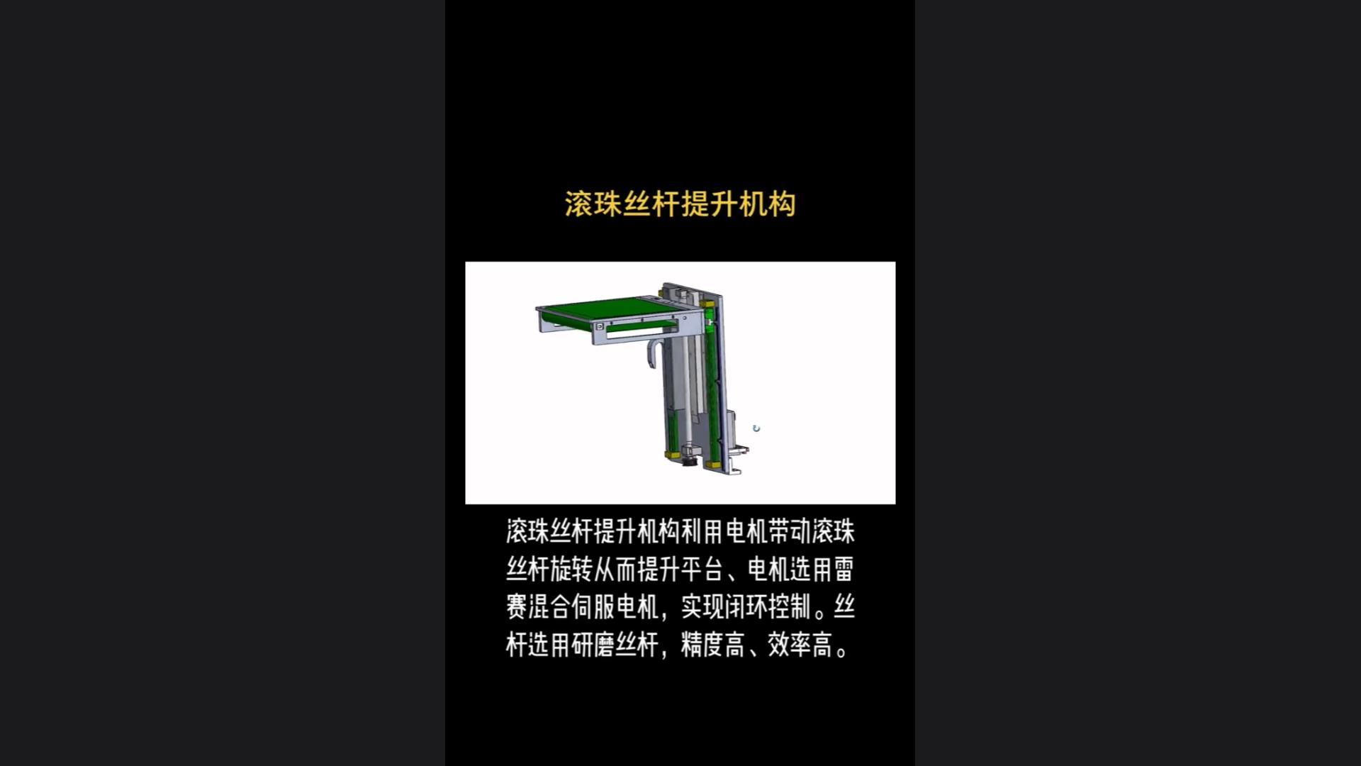 3D animation explanation of the function and principle of the ball screw lifting mechanism