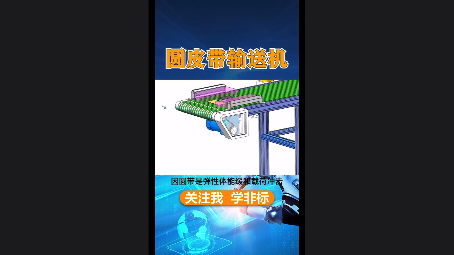 3D animation display of the working principle of circular belt conveyor