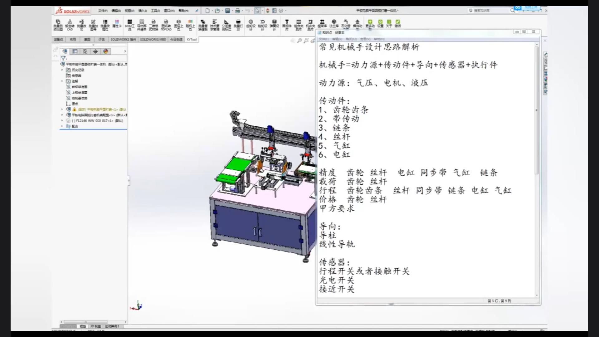 机械手=动力源+传动件+导向+传感器+执行件