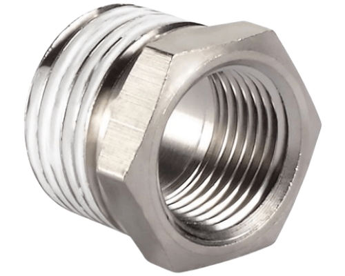 Internal and external threaded straight connector