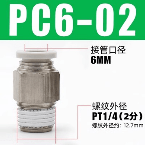 螺纹直通型接头 PC602