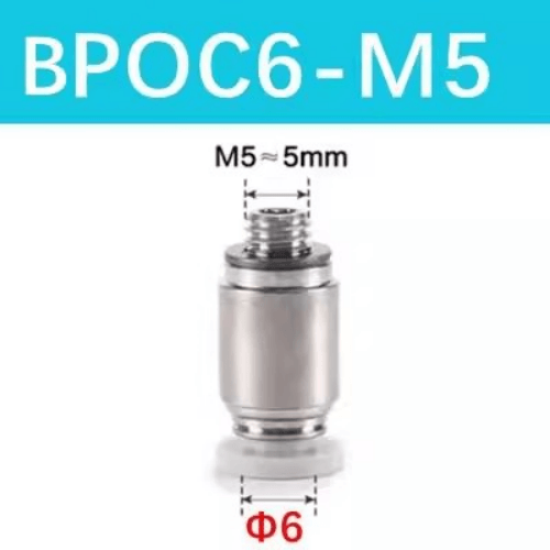 Metal round thread straight connector-BPOC6M5