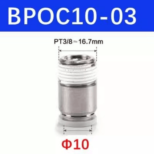 Metal round thread straight connector-BPOC1003