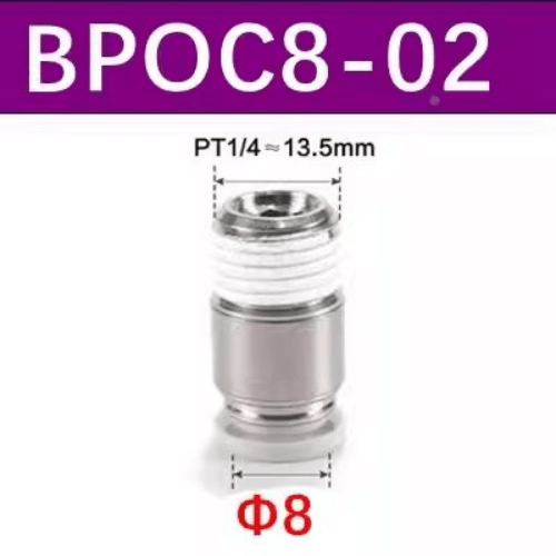 Metal round thread straight connector BPOC802