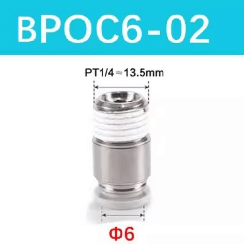 Metal round thread straight connector-BPOC602