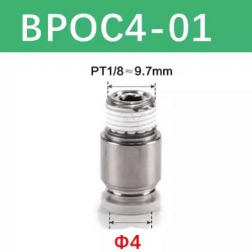 Metal round thread straight connector-BPOC401