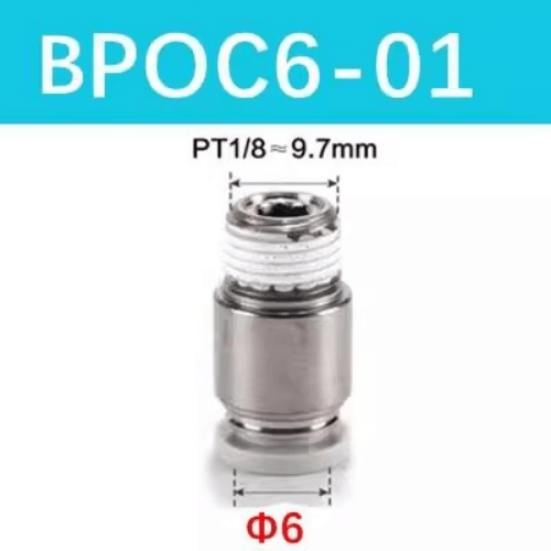 Metal round thread straight connector-BPOC601