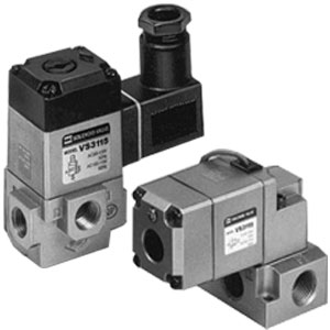 SMC solenoid valve 3-way direct-acting type VS3115, 3110, 3135, 3145 overall dimensions sample parameter selection manual