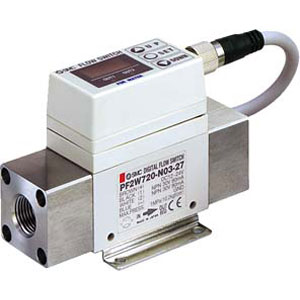 SMC digital flow switch (for water) PF2W overall dimensions sample parameter selection manual