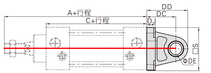 本图介绍的是气缸型号和规格尺寸选型的单耳座尺寸