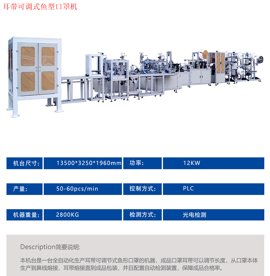 耳带可调式鱼型口罩机