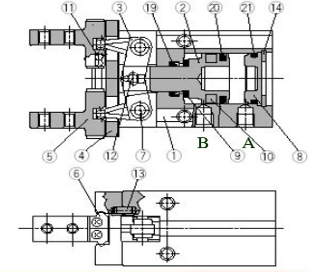 Finger cylinder structure diagram