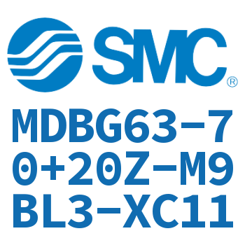 Rodless side flange type standard cylinder-MDBG63-70+20Z-M9BL3-XC11