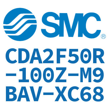 Rod side flanged standard cylinder-CDA2F50R-100Z-M9BAV-XC68