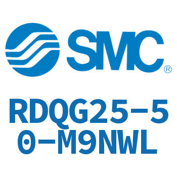 Slim cylinder with air cushion/head side flange-RDQG25-50-M9NWL