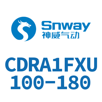 内置磁环法兰型单轴四面铣平角度可调节摆动气缸-CDRA1FXU100-180